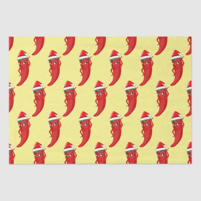 Papel De Seda Red Hot Pepper Diva Com Santas Hat (Frente )