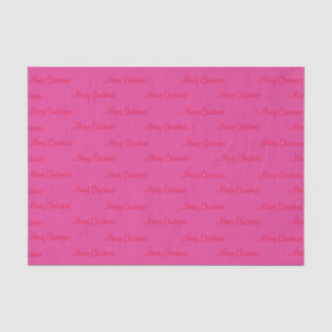 Papel De Seda Red Merry Christmas em rosa