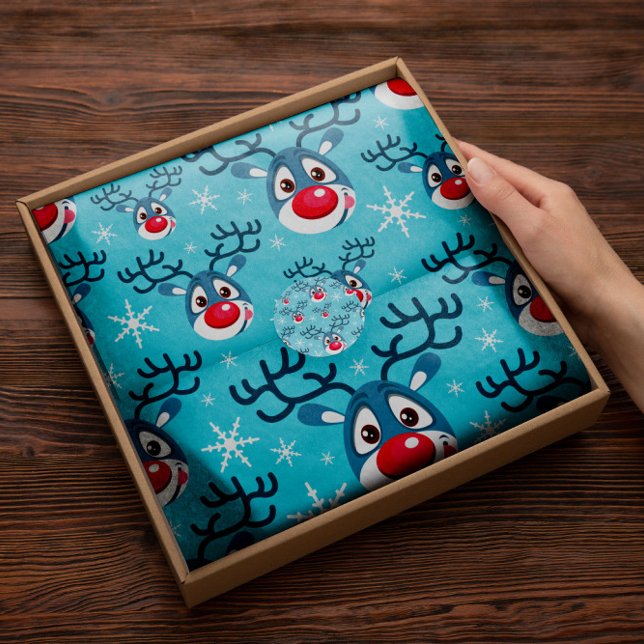 Papel De Seda Red Nose Reindeer Holiday | Reindeer Tissue Paper (Criador carregado)