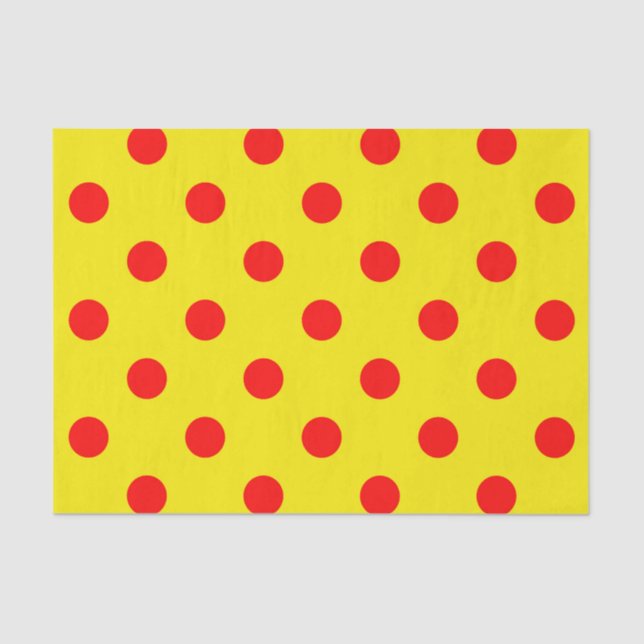 Papel De Seda Red On Yellow Polka Dots Pattern Design  (Frente )