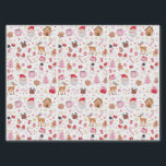 Papel De Seda Red Pink Christmas Santa Claus Reindeer Wonderland<br><div class="desc">Esta design de capricho apresenta uma ilustração deliciosa e divertida dos amados elementos do Natal,  lindamente reproduzida numa paleta de cor vermelha,  rosa e branca.</div>