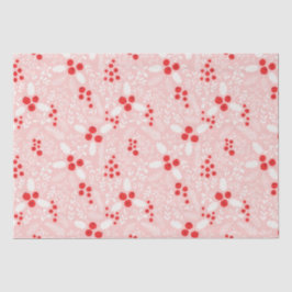 Papel De Seda Red Pink White Holly Berries Mistura Natal