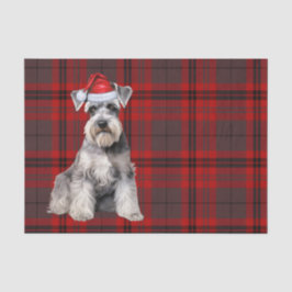 Papel De Seda Red Plaid Christmas Schnauzer Dog Holiday