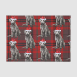 Papel De Seda Red Plaid Irish Wolfhound Dog Holiday