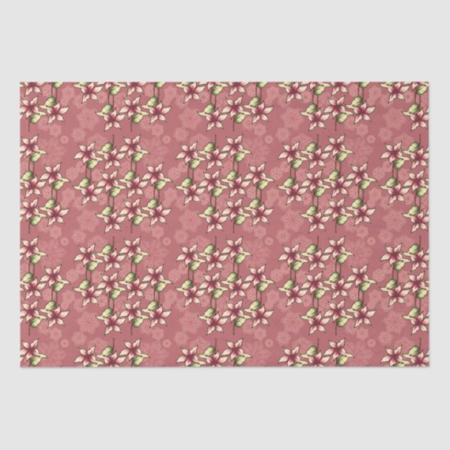 Papel De Seda Red Poinsettias e Snowflakes Natal (Frente )