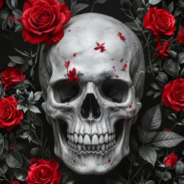 Papel De Seda Red Red Roses Skull – Decoupage Paper