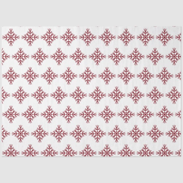 Papel De Seda Red Snowflakes White Christmas (Frente )