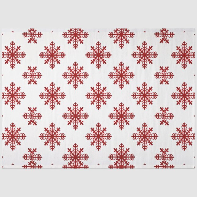 Papel De Seda Red Snowflakes White Christmas (Frente )