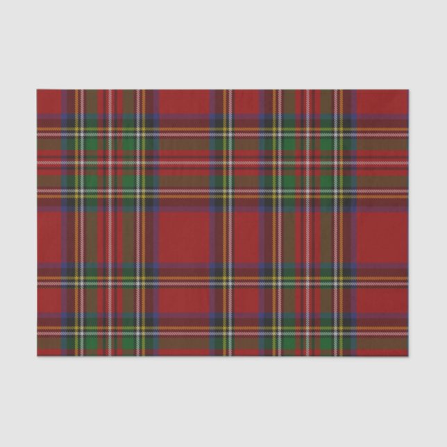 Papel De Seda Red Stewart Xadrez Tartan no Natal (Frente )