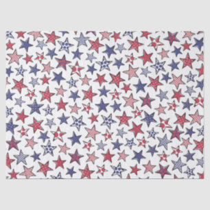 Papel De Seda Red White e Blue Stars América Patriótica 