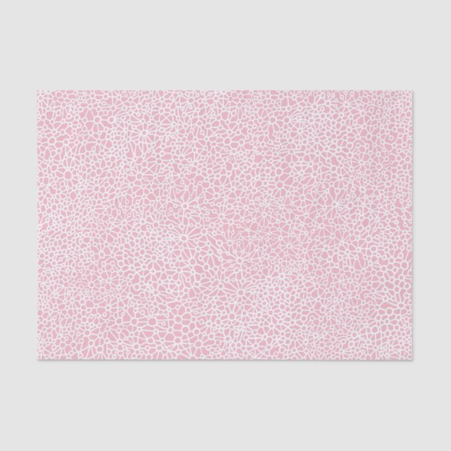 Papel De Seda Rede complexa - Branco a rosa pálido (Frente )