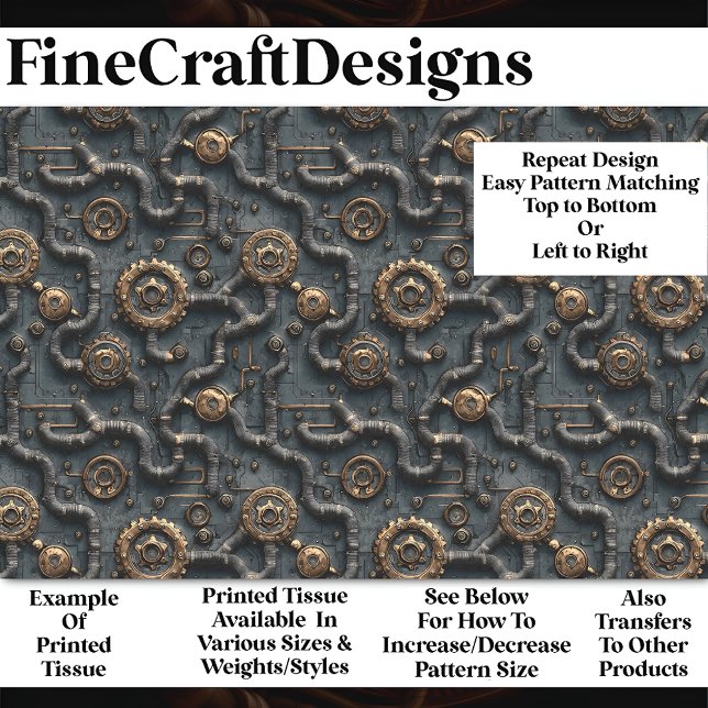Papel De Seda Rede Steampunk De Ursos E Tubagens BL8 (Criador carregado)