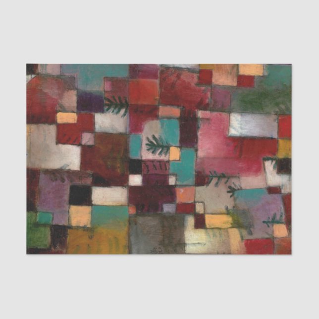 Papel De Seda Redgreen e ritmos violeta-amarelos, Paul Klee Art (Frente )