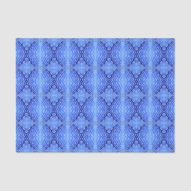 Papel De Seda Refletor Blue Waves Moderna Design abstrato (Frente )