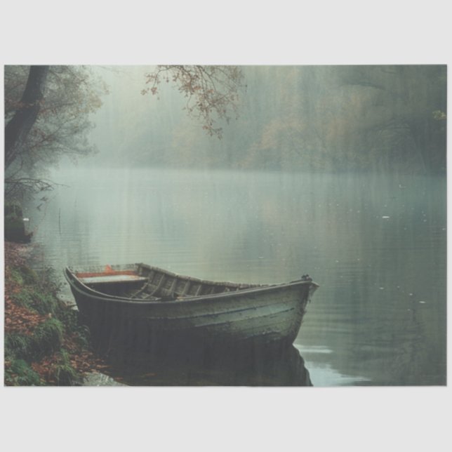 Papel De Seda Reflexões sobre a Água da Embarcação de Pesca de D (Frente )