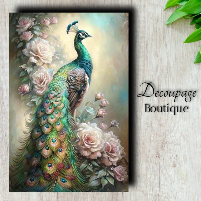 Papel De Seda Regal Peacock Decoupage (Regal Peacock Decoupage Tissue Paper)