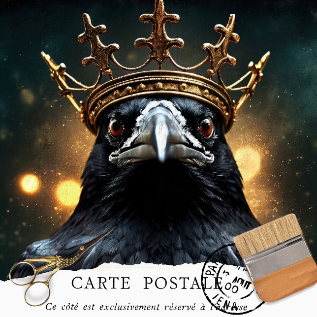 Papel De Seda Regal Raven Royalty Coroa Gótica Decoupage (Criador carregado)