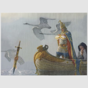 Papel De Seda “Rei Arthur Pega a Espada” por NC Wyeth
