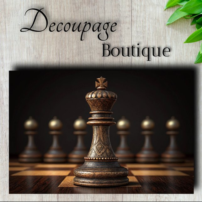 Papel De Seda Rei de Xadrez Decoupage (Chess King Decoupage Tissue Paper)