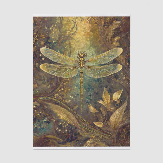 Papel De Seda Rei do Verão Dourado, Libélula Tênue (Frente )