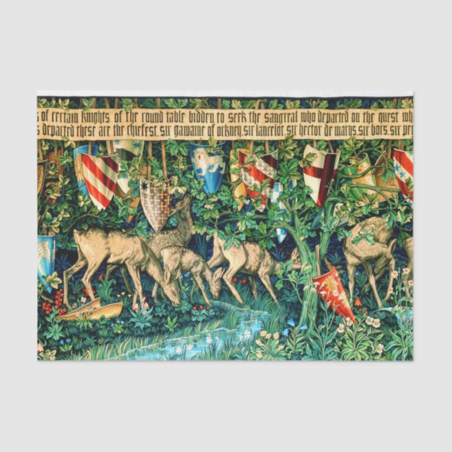 Papel De Seda Rei Medieval Arthur William Morris (Frente )