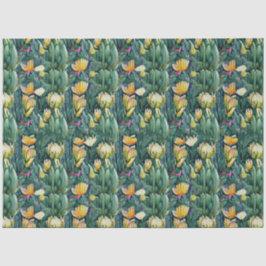 Papel De Seda Rei Protea flor aquosa velha botânica