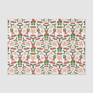 Papel De Seda Reinador De Natal Festivo Verde E Vermelho Kasky