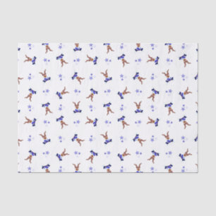 Papel De Seda Reindeador de Natal Festivo Blue Kasky