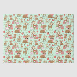 Papel De Seda Reindeer Christmas Gift Ornament Snowflake Green