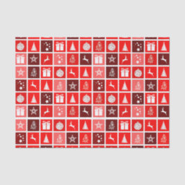 Papel De Seda Reindeer de Árvore Fresca de Natal Vermelho