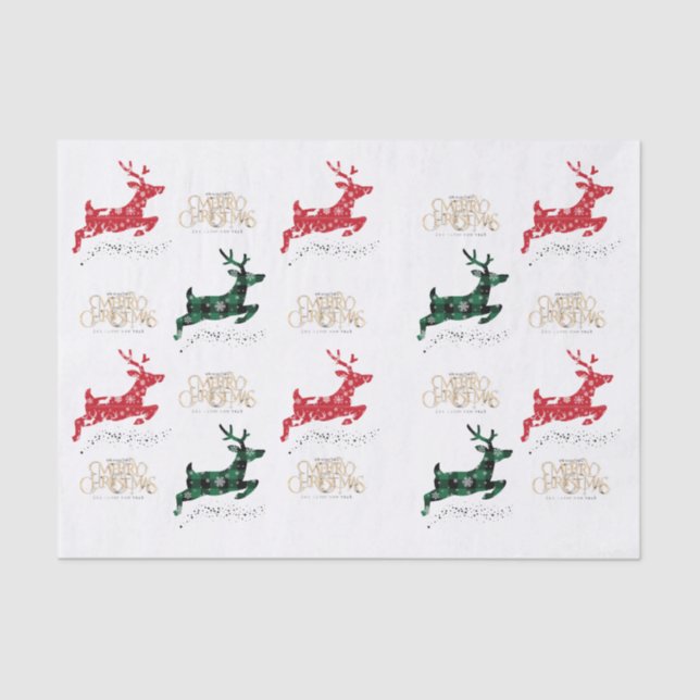 Papel De Seda Reindeer de Natal festivo (Frente )