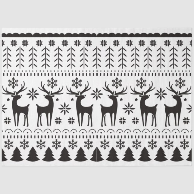 Papel De Seda Reindeer de Natal para Folk Moderno (Frente )