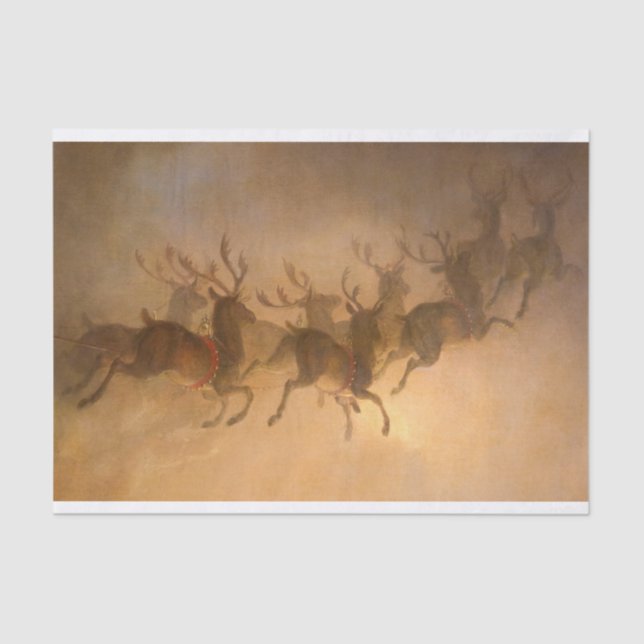 Papel De Seda Reindeer de Papai Noel por William Holbrook Beard (Frente )