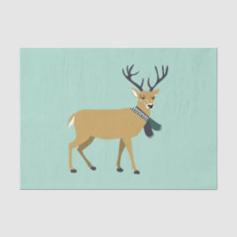 Papel De Seda Reindeer Vestindo um escarpa de inverno (animal de