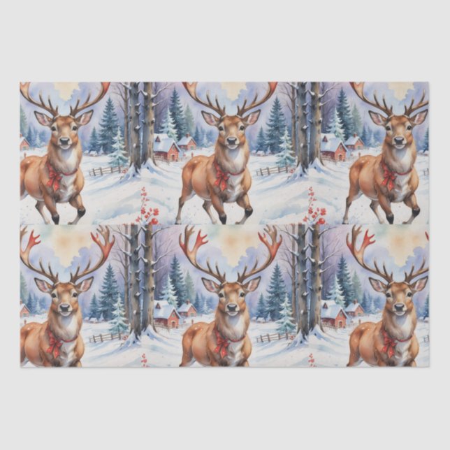 Papel De Seda Reindeer Wonderland: Feriado Feliz (Frente )