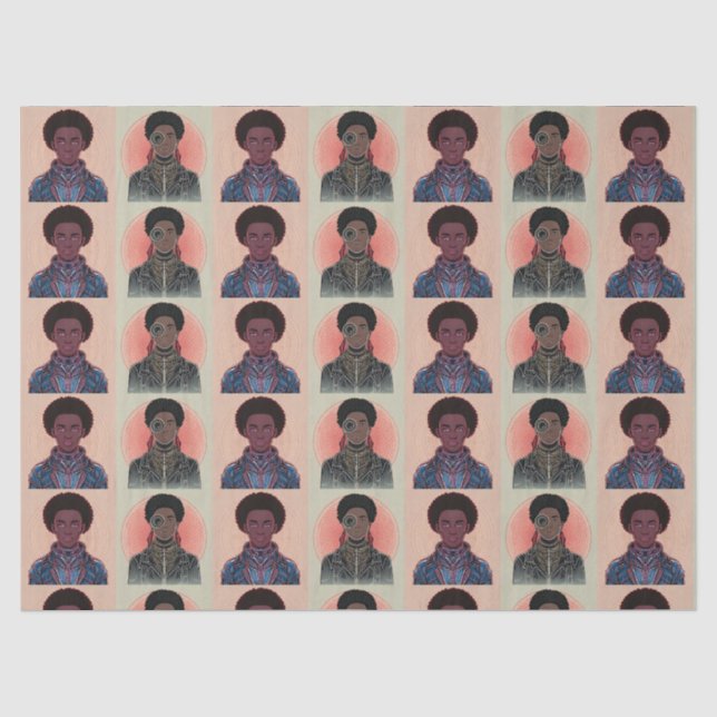 Papel De Seda Reis Afrofuturistas de Cor Silenciada (Frente )