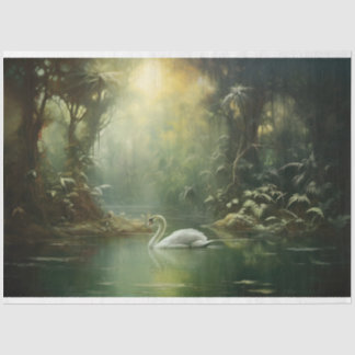 Papel De Seda Rejuvenescimento De Dois Cisnes Na Sequência De Ág