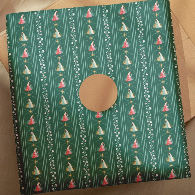 Papel De Seda Religião de Natal Belém Casado Joseph Floral (Christmas Religious Bethlehem Marry Joseph Floral Tissue Paper)