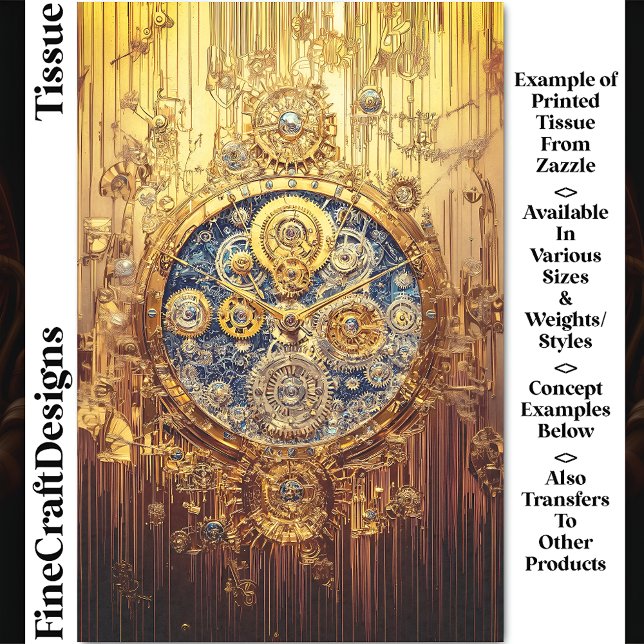 Papel De Seda Relógio Azul Dourado, Parafusos de engrenagens Cog (Criador carregado)