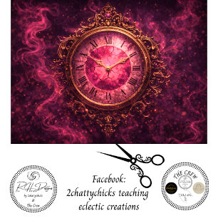Papel De Seda Relógio Decoupage Wonderland Crimson Timekeeper