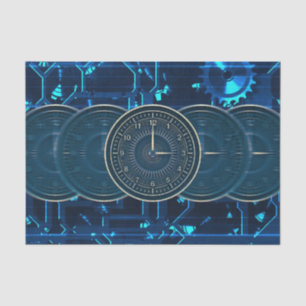 Papel De Seda Relógios Engrenagens Máquina do Tempo Steampunk