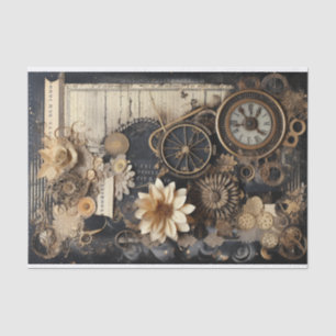 Papel De Seda Relógios, Ursos, Flores e Ephemera