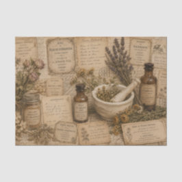 Papel De Seda Remédio Herbal Antigo Antigo Prescrição Antiga