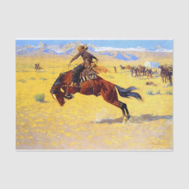 Papel De Seda Remington Old West Horse and Cowboy (Frente )