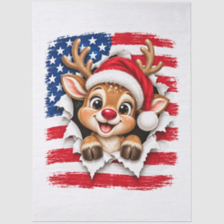 Papel De Seda Rena de Natal Americana