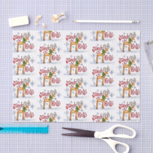 Papel De Seda Rena de Natal Fofa, Sininhos de Natal Flocos de Ne