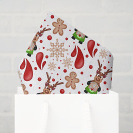 Papel De Seda Rena de Natal Vermelha Festiva Fofa