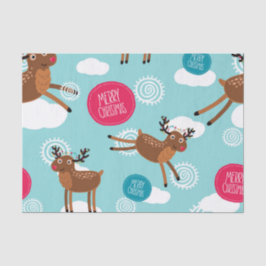 Papel De Seda Rena do vôo que deseja a todo o o Feliz Natal