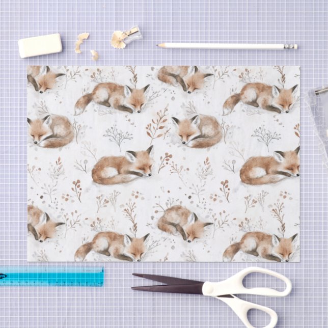 Papel De Seda Renas de Natal das Raposas Aconchegantes (Arte )