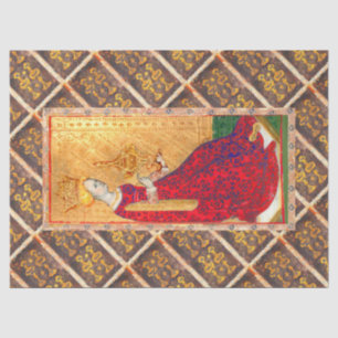 PAPEL DE SEDA RENASCIMENTO ANTIGO TAROTS, RAINHA DOS COPOS